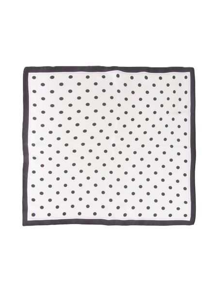 Apaszka jedwabna kremowa w grochy 70x70 cm