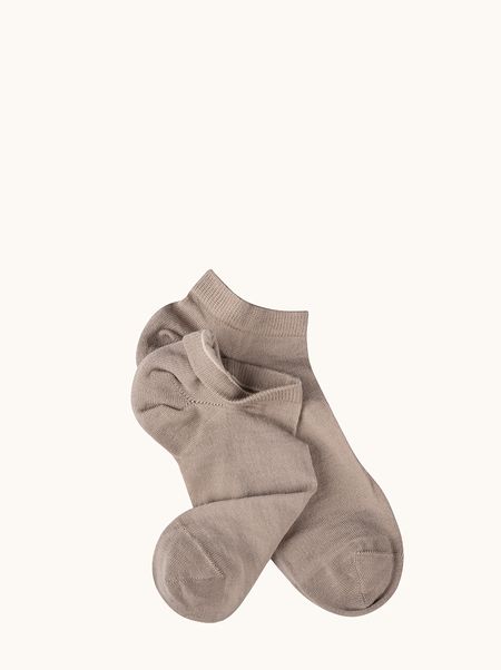 Klasyczne stopki z wełny merino beżowe - MERINO WOOL LOW-CUT
