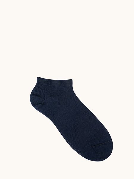 Klasyczne stopki z wełny merino granatowe - MERINO WOOL LOW-CUT