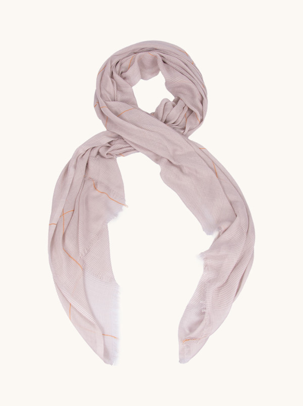 Lekki szal w drobną krateczkę 70 cm x 180 cm