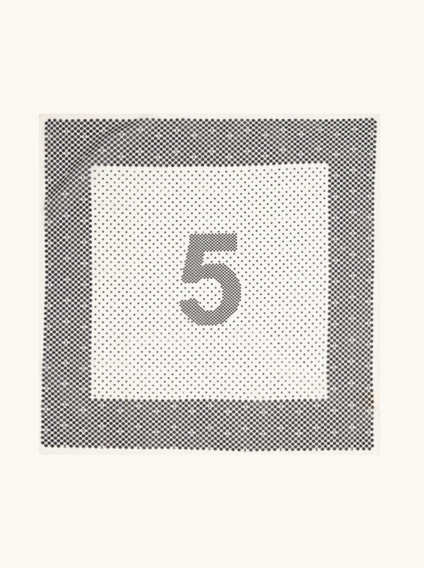 Apaszka bawełna z jedwabiem morwowym kremowa w groszki 53x53 cm