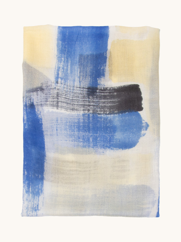 Abstrakcyjny szal 100% wełna 95 cm x 210 cm