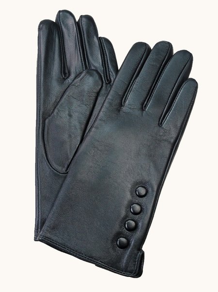 Leather gloves with decorative buttons
