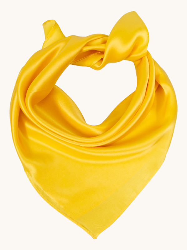 Apaszka jedwabna gładka żółta 53x53 cm