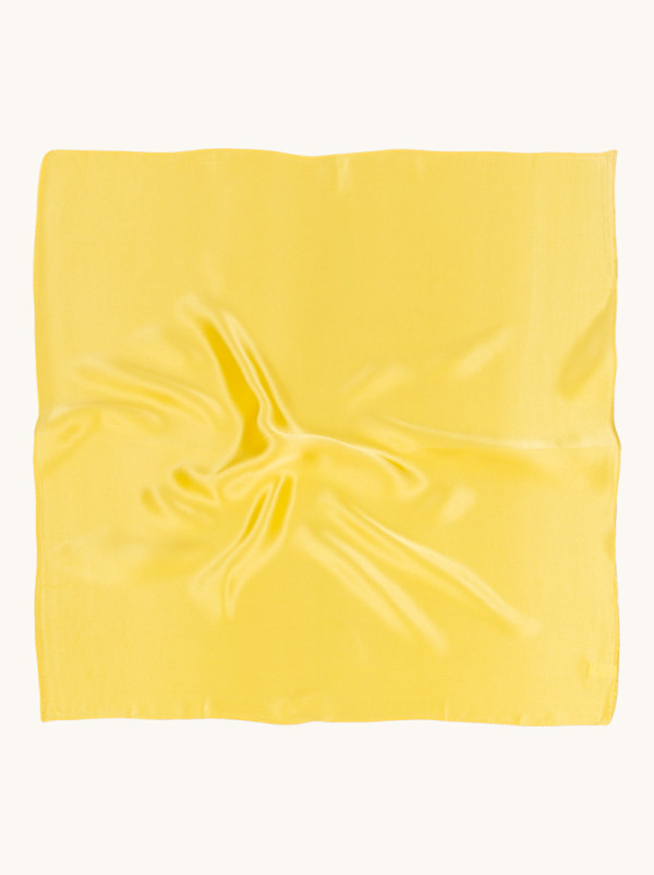 Apaszka jedwabna gładka żółta 53x53 cm