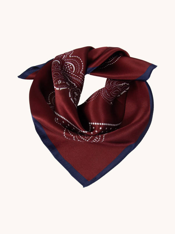 Silk gavroshka Crimson charm 53 cm x 53 cm
