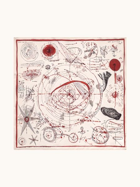 Apaszka jedwabna z artystycznym motywem 53x53 cm