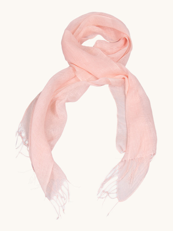Scarf 100% linen in light pink 65 x 200cm