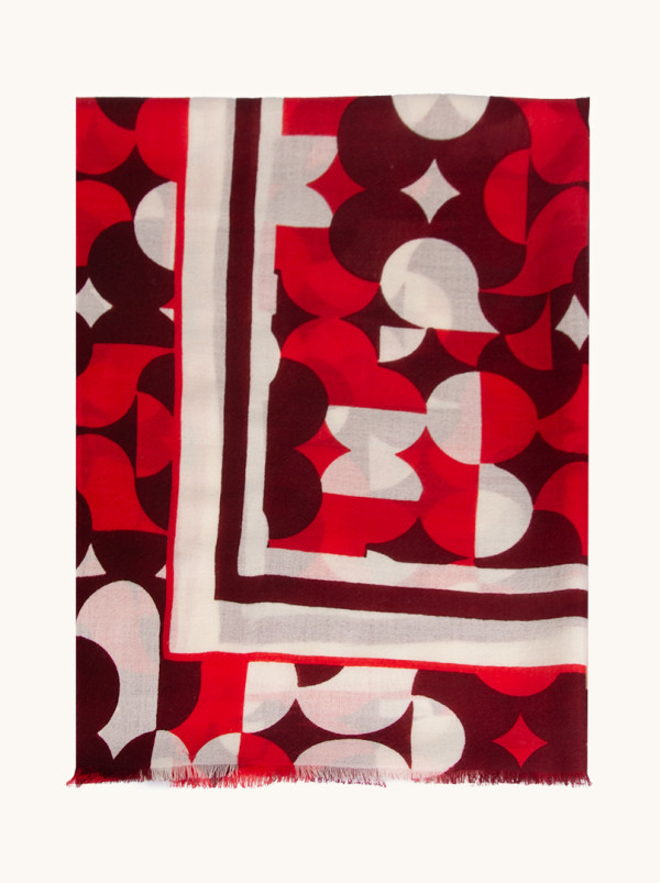Scarf in geometric patterns 100% wool 90 cm x 200 cm