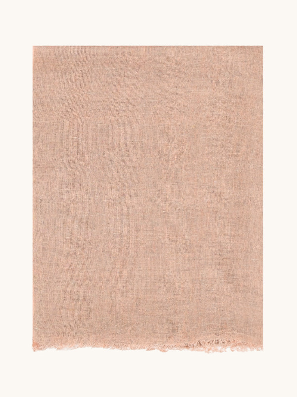 Lniany szal w kolorze pudrowego różu 75cm x 215 cm