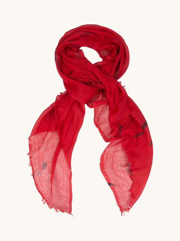 Shaded shawl in redcolor 100 cm x 210 cm