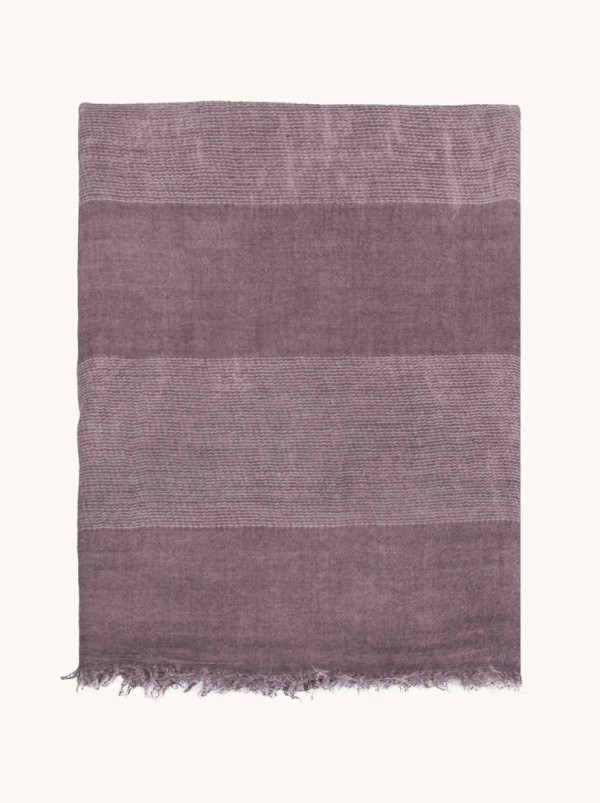 Striped purple scarf 90 cm x 210 cm