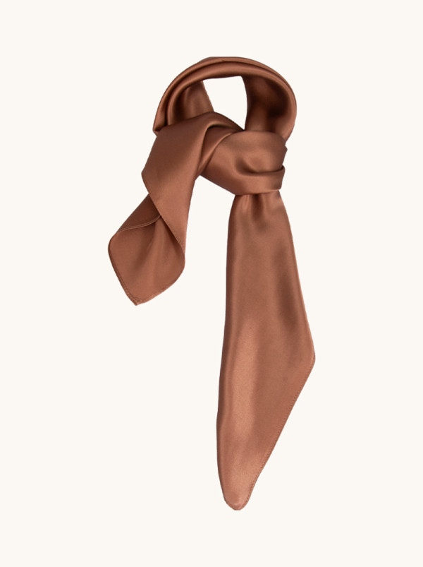 Brown silk scarf 70 cm x 70 cm