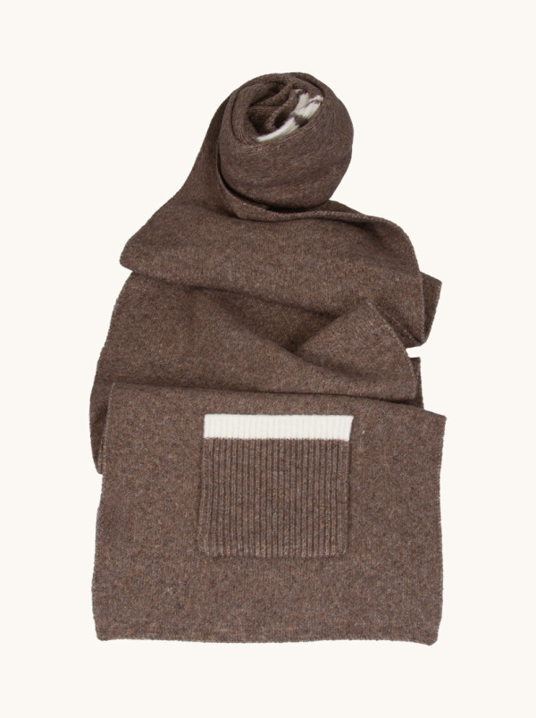 Caramel scarf with pocket 35 cm x 180 cm
