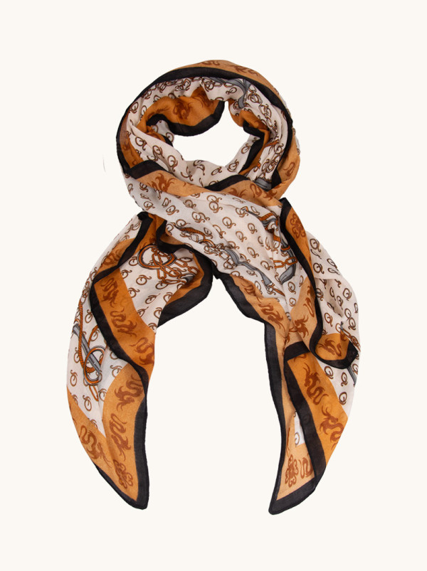 Lekki szal z wiskozy we wzory 95 cm x 200 cm