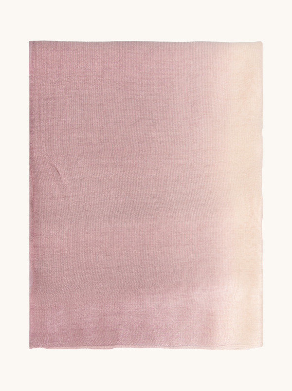Szal wieczorowy cieniowany pudrowo różowy z beżem 80cm x 190cm