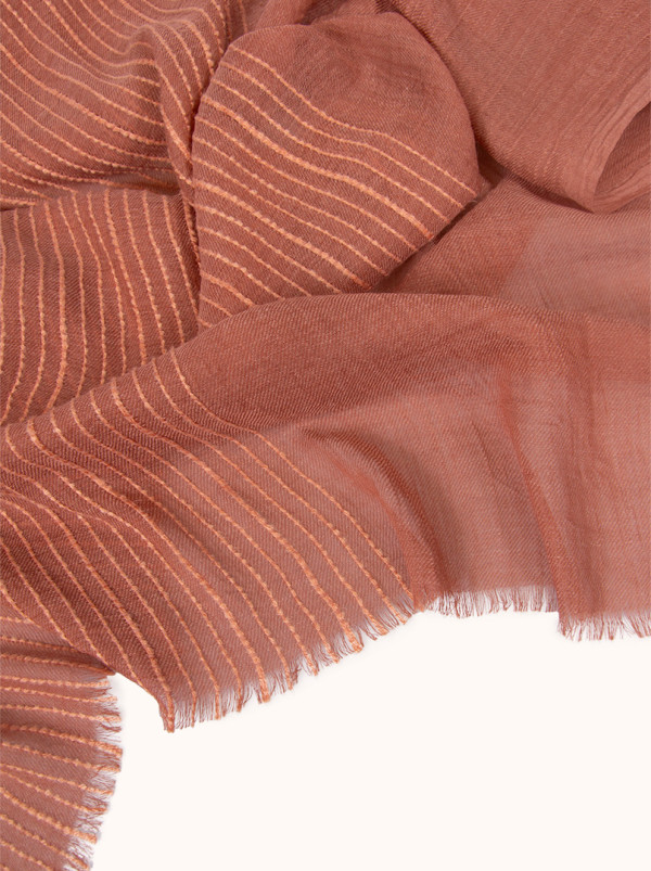 Lightweight striped shawl in burgundy color 90 x 190cm