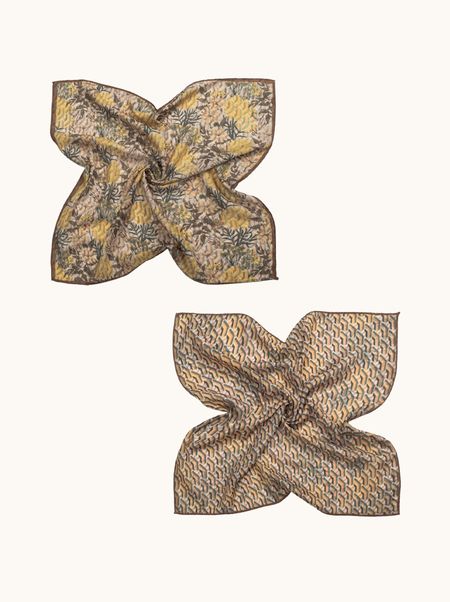 Apaszka wełna z jedwabiem dwustronna w roślinny wzór 65x65 cm 