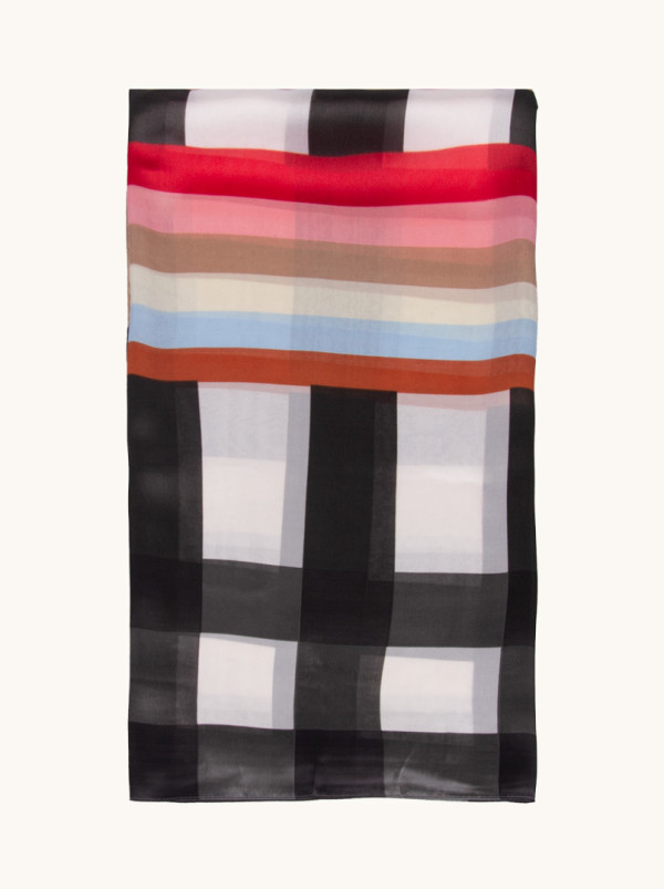 Lightweight checkered shawl 90 cm x 175 cm