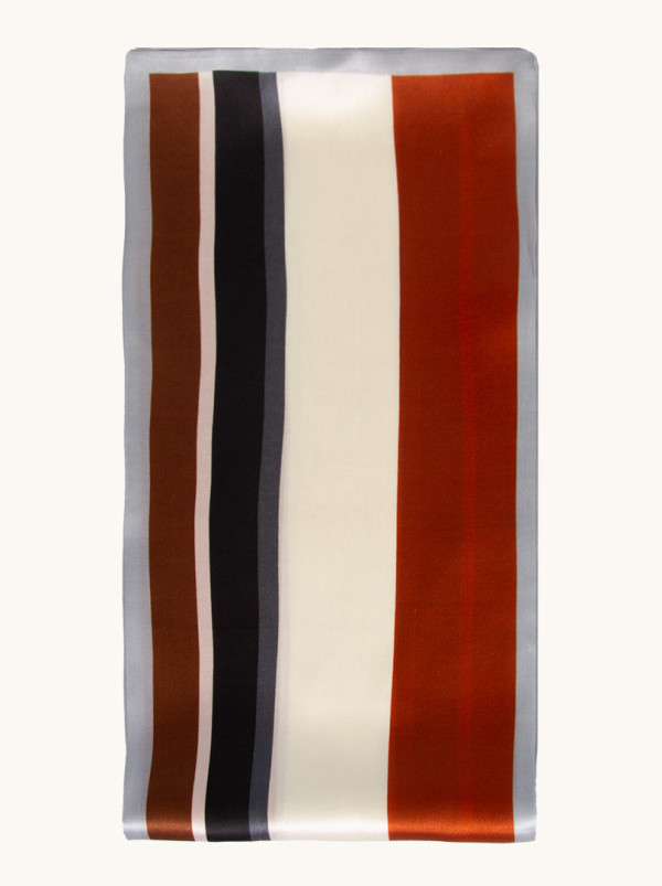 Double-sided narrow double silk striped shawl 16cm x145cm