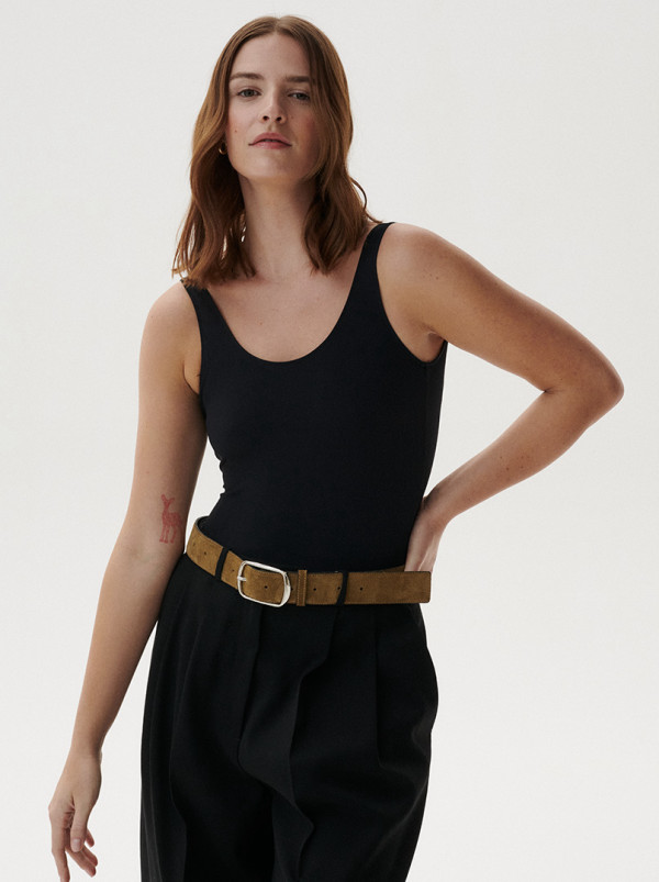 Pasek w kolorze camelowym Allora be unique