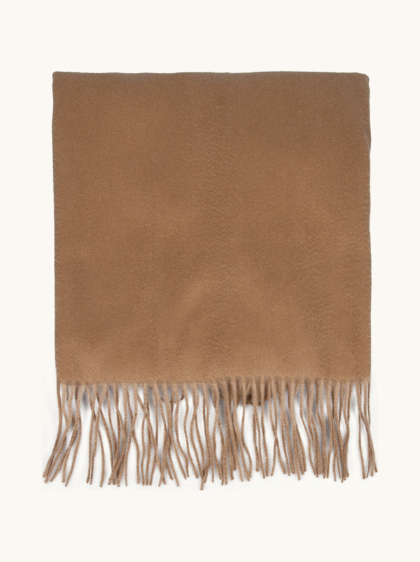 Ekskluzywny kaszmirowy szal beżowy 75 cm x 180 cm PREMIUM