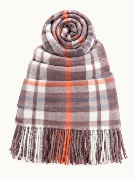 Warm Checkered Viscose Scarf, 200 cm