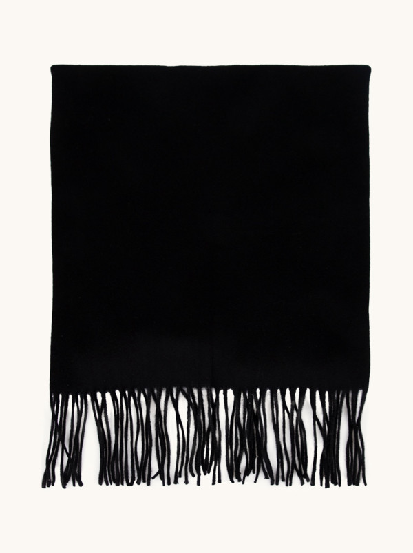 Ekskluzywny kaszmirowy szal czarny 75 cm x 180 cm PREMIUM