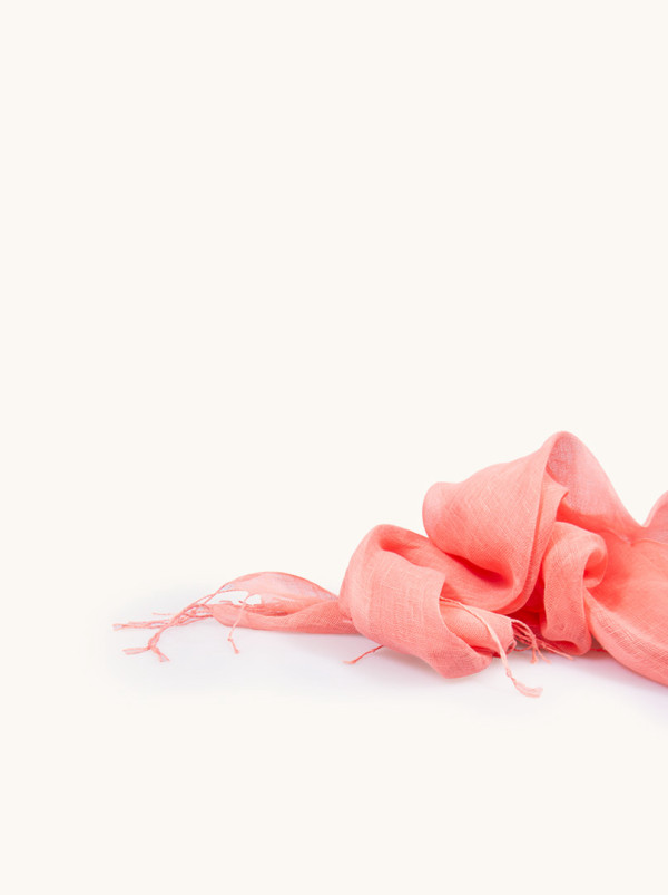 Scarf 100% linen in pink 65 x 200cm