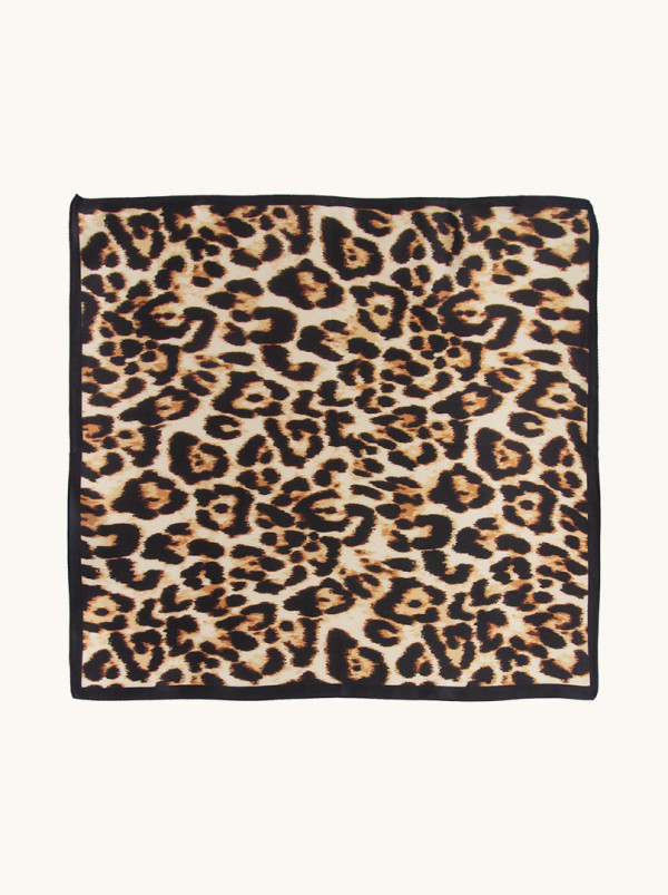 Apaszka jedwabna gawroszka w panterkę 53 cm x 53 cm