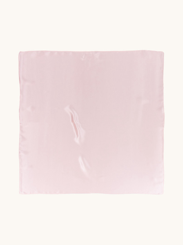 Apaszka z jedwabiu gładka różowa 70 cm x 70 cm