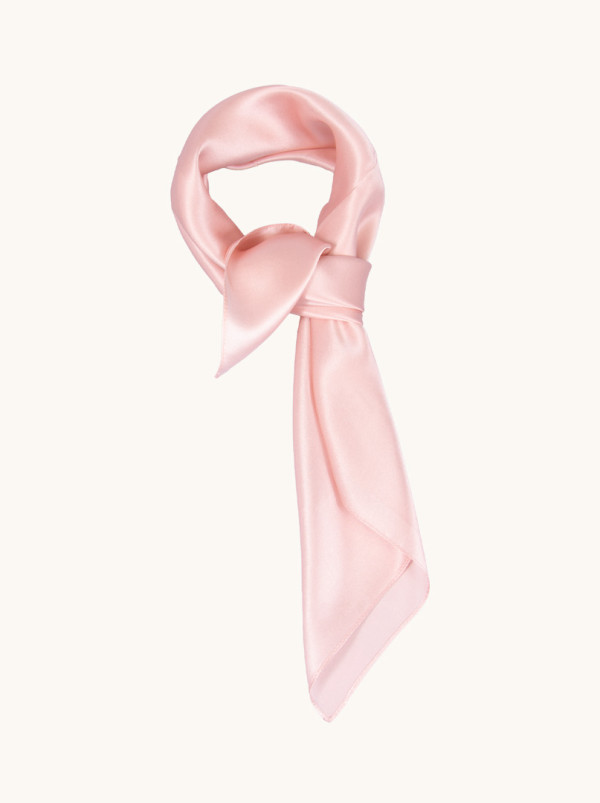 Apaszka z jedwabiu gładka różowa 70 cm x 70 cm