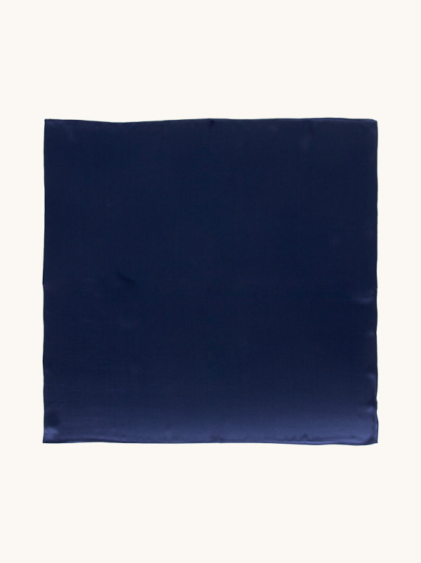 Silk scarf smooth navy blue 70x70 cm