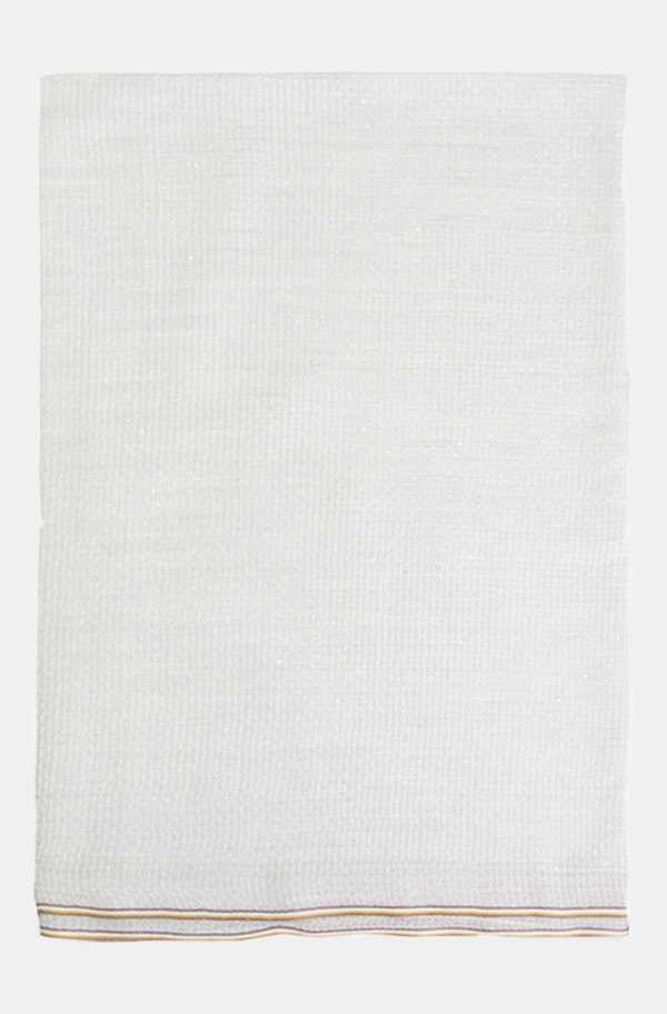 Soft cashmere shawl in beige check 75cm x 200cm PREMIUM