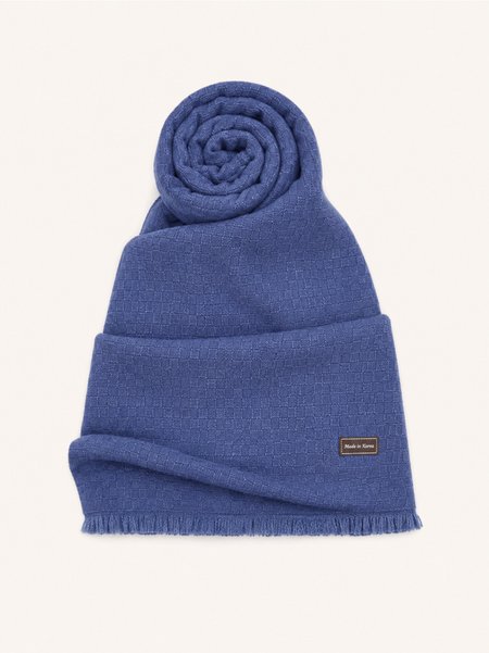 Warm blue scarf, 70x180 cm
