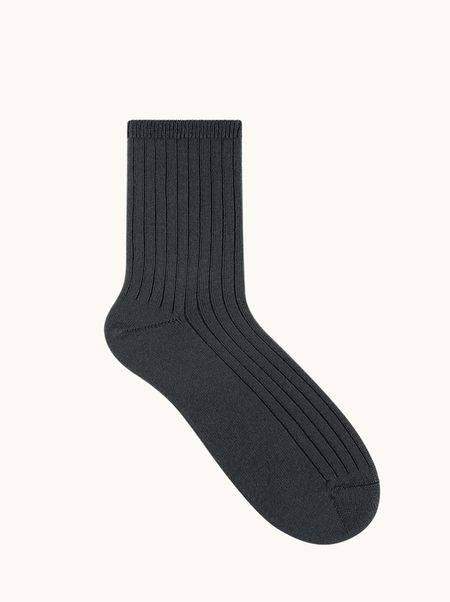 Women's merino wool socks in graphite - SOFT MERINO WOOL - warm, ribbed.
