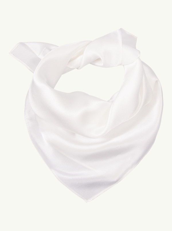 Small silk gavroshka white 53x53 cm