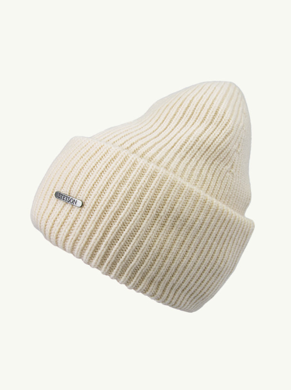 Ciepła biała czapka z wełny Stetson