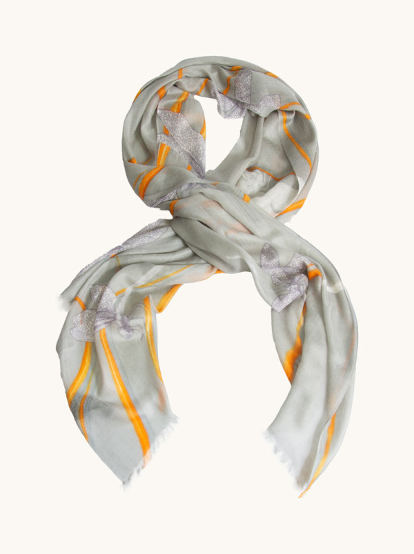 Kaszmirowy szal z motywem ważek