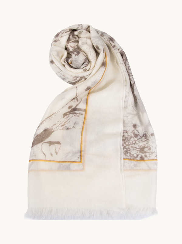 Kaszmirowy szal z motywem zodiakalnym PREMIUM