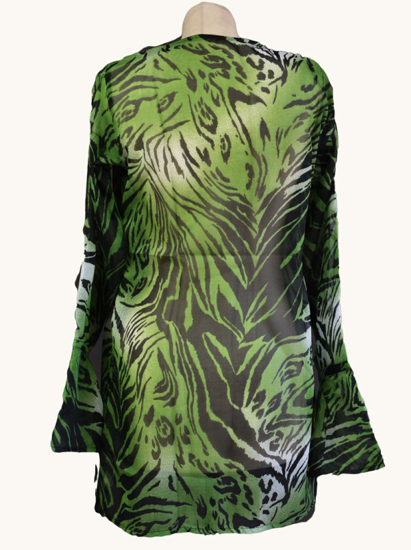 Zielona Tunika plażowa z motywem zwierzęcym