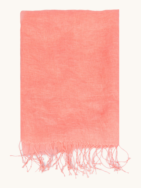 Scarf 100% linen in pink 65 x 200cm