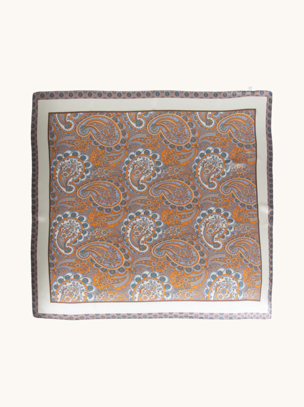 Duża apaszka damska jedwabna w paisley 90cm x 90cm