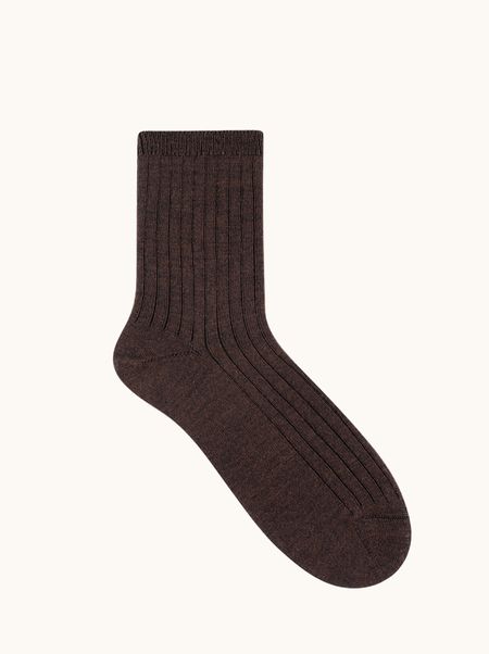 Women's merino wool socks brown - SOFT MERINO WOOL - warm, ribbed.