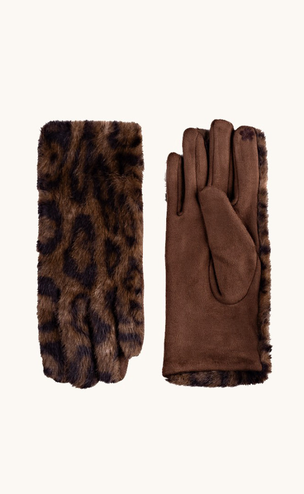 Women's gloves with animal pattern