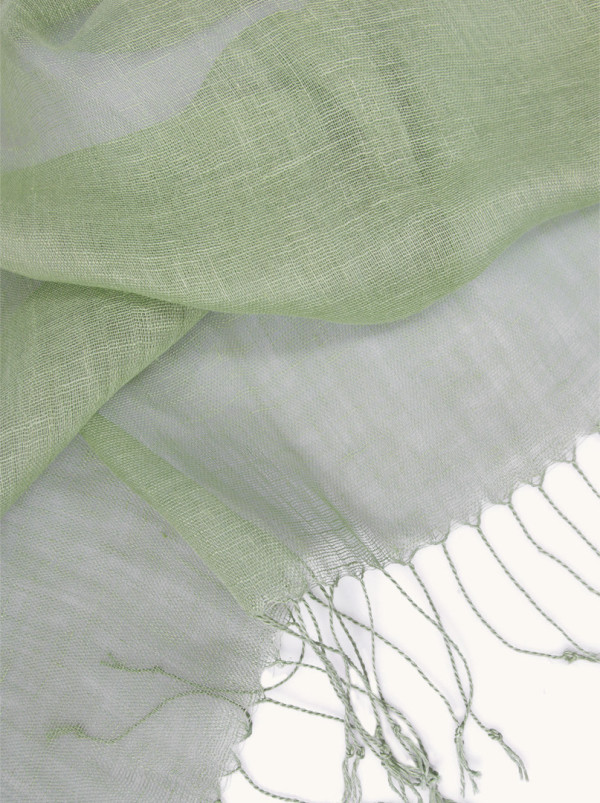 Scarf 100% linen in green 65 x 200cm