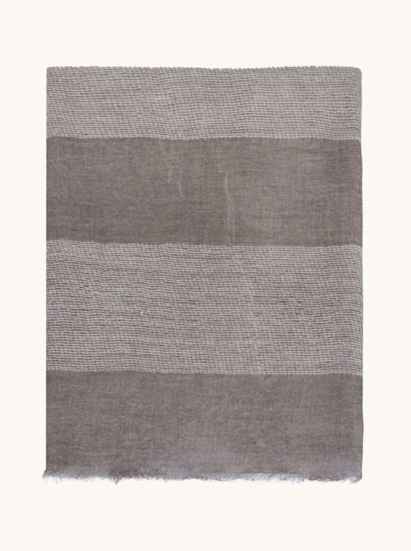 Gray striped scarf 90 cm x 210 cm