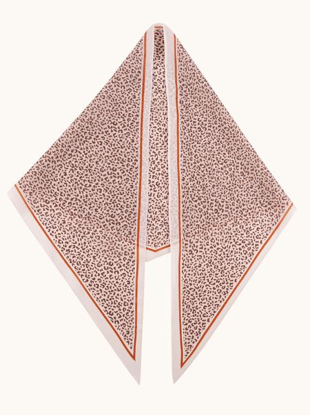 Chusta wełna z jedwabiem beżowa we wzór zwierzęcy 50x130 cm