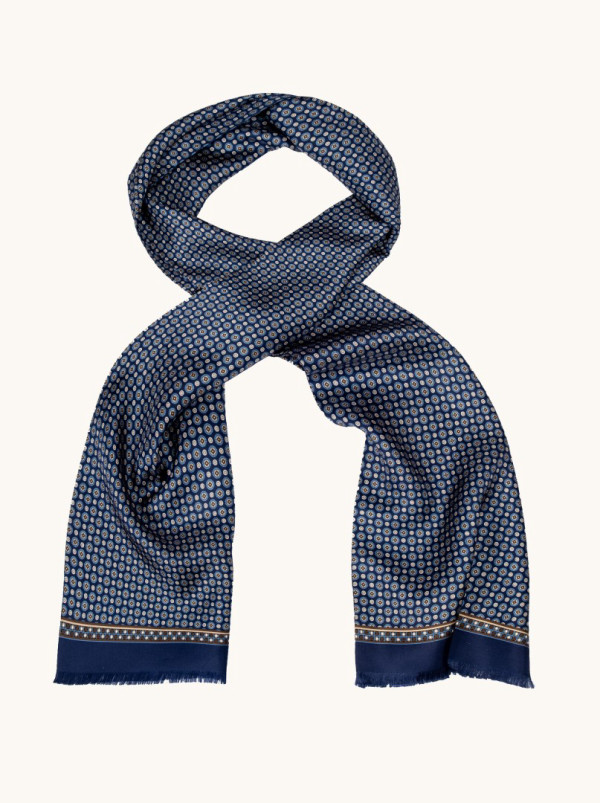 Exclusive men's scarf with geometric patterns, 25 cm x 160 cm