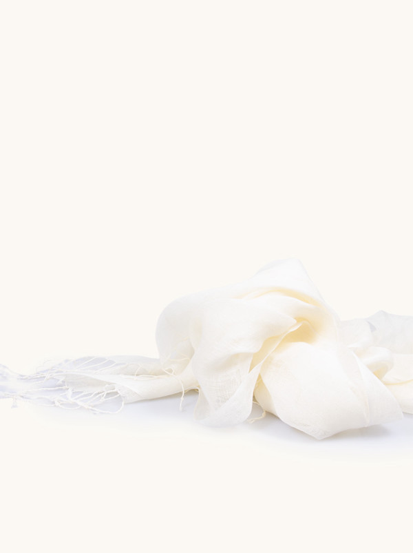 Scarf 100% linen in ecru 65 x 200cm